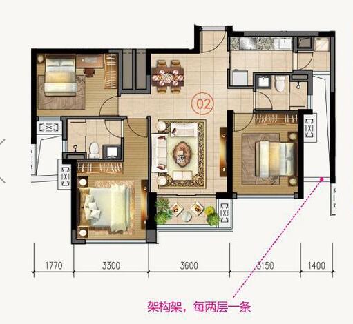 东升国际官网家装：拉萨合景新鸿基·泷景100㎡新中式装建成效鉴赏